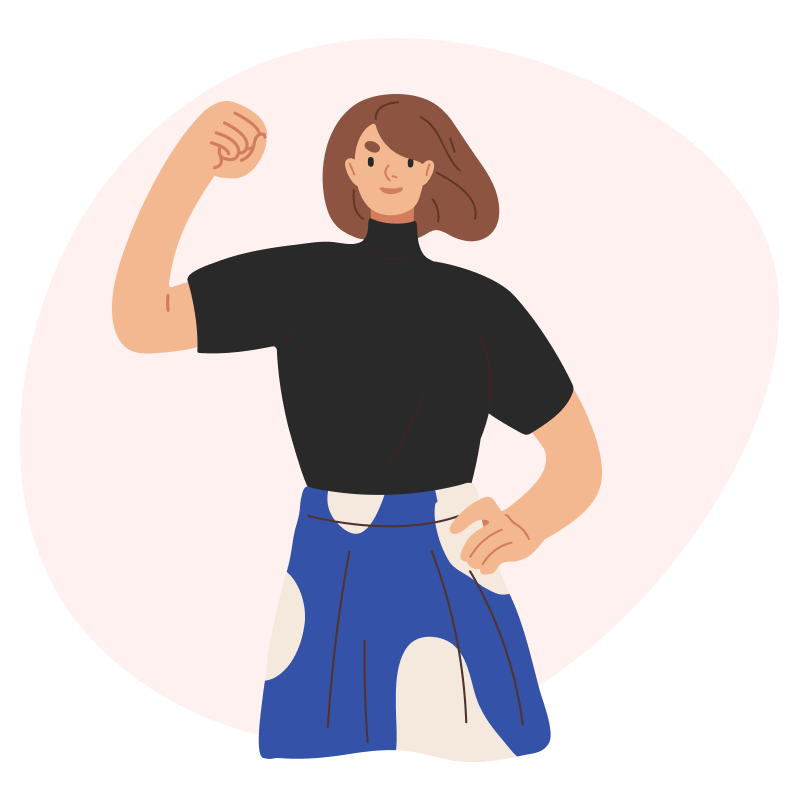 Illustration of a young women flexing her arm